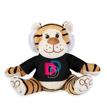Initial letter D - Plush Tiger - black - Front