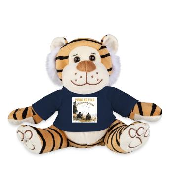 Père et Fils Chasse Ensemble - Peluche Tigre - bleu marine - Devant