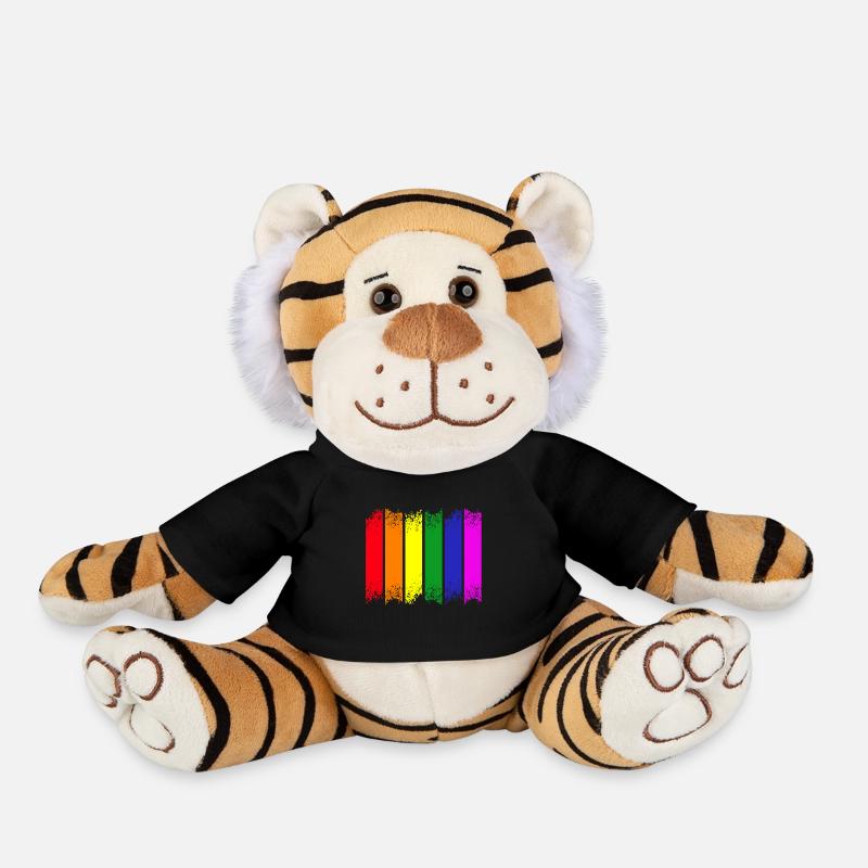 Regenbogenstreifen Pride - Plüschtiger - Schwarz