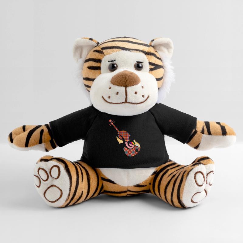 beau violon patchwork avec clé de sol Peluche Tigre