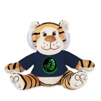 Cheval de Camargue vert fluo - Peluche Tigre - bleu marine - Devant