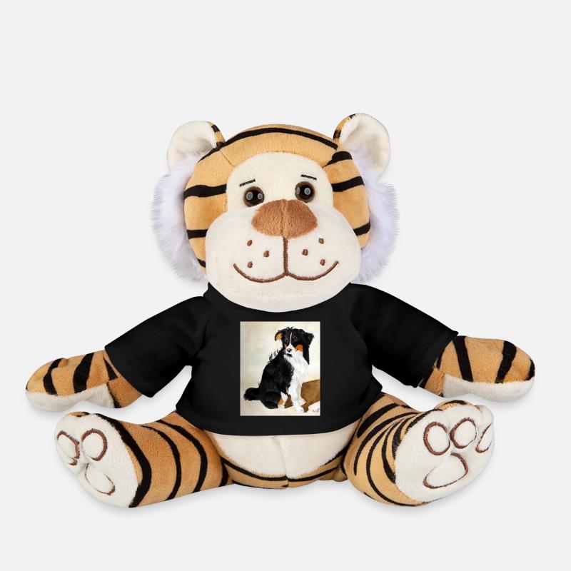 Seated Aussie Nanouk - Plush Tiger - black