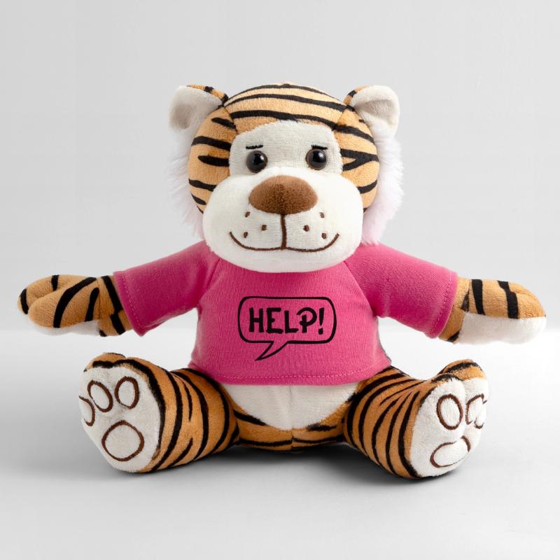 Comic Speech Bubble HELP Plush Tiger