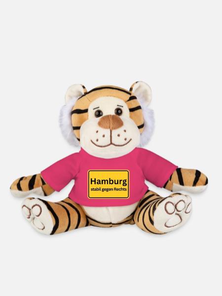 Hamburg stabil gegen Rechts - Plüschtiger - Pink