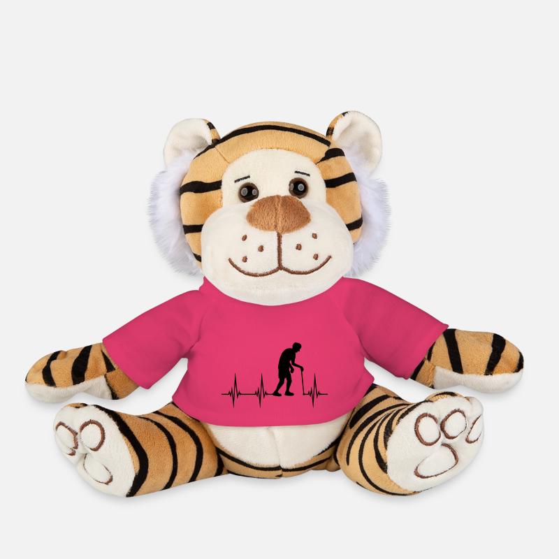 Opa Herzschlag EKG - Plüschtiger - Pink