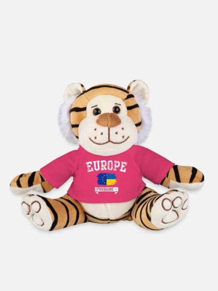 Europa, Ukraine Pinselflaggen-Emblem - Plüschtiger - Pink