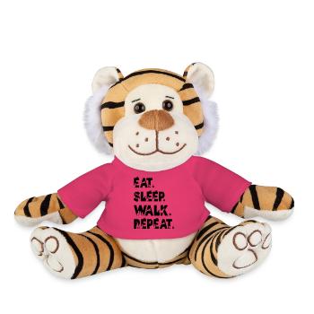 EAT SLEEP WALK REPEAT I Go for a walk with your dog - Plush Tiger - pink - Front
