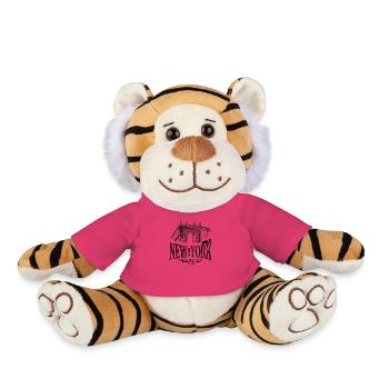 New York - Brooklyn Bridge - Peluche Tigre - rose - Devant