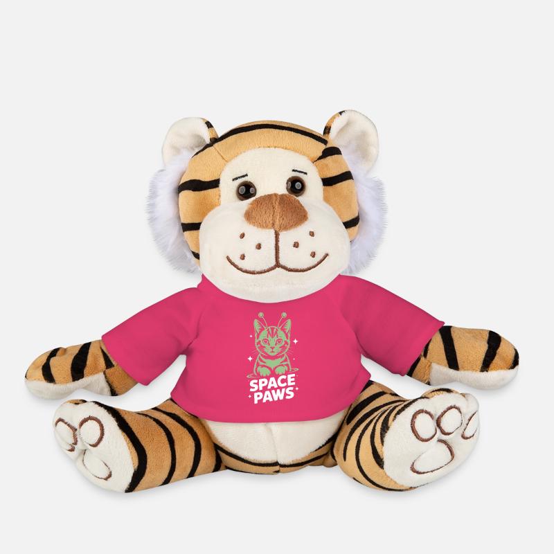Chat Spatial Pattes Astrales - Peluche Tigre - rose
