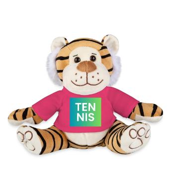 Typographie dégradée de tennis - Peluche Tigre - rose - Devant