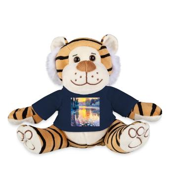 Nénuphars Impressionnisme - Peluche Tigre - bleu marine - Devant