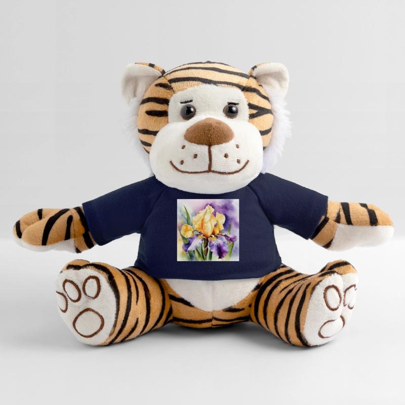 Iris iris violet orange | Conception à l’aquarelle Peluche Tigre