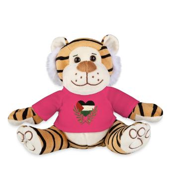 Cœur Palestine – Solidarité - Peluche Tigre - rose - Devant