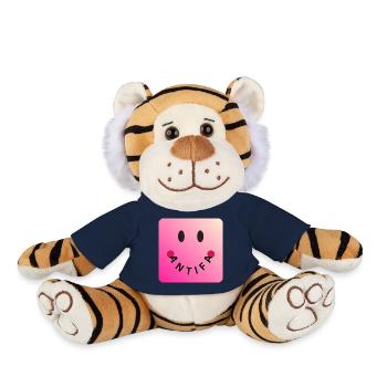 Friendly Antifa Pink | Gradient Smile Typo - Plüschtiger - French Navy - Vorne