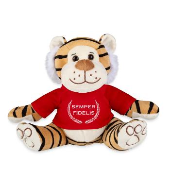 Semper Fidelis - Proverbe latin (grunge) - Peluche Tigre - rouge - Devant