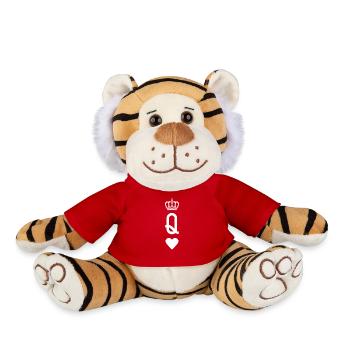 Chemise de poker reine couronne coeur couronne reine couronne - Peluche Tigre - rouge - Devant