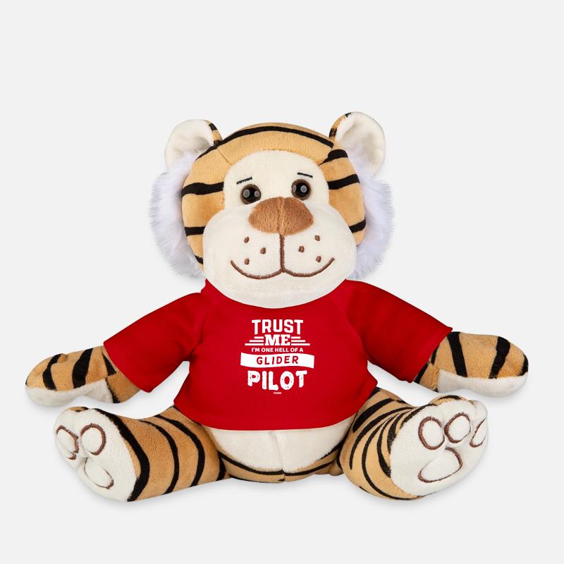 Glider glider pilot - Plush Tiger - red
