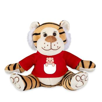 Mignon poche cochon idée cadeau - Peluche Tigre - rouge - Devant