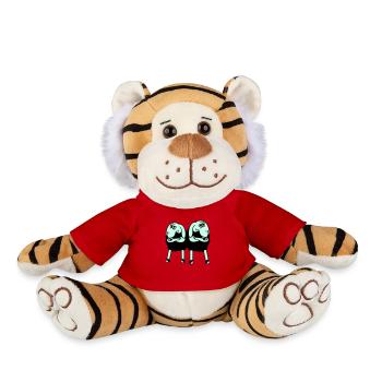 2 Sheep Crossed Arms Offended Friends Team - Plush Tiger - red - Front