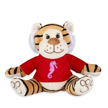 Illustration de récif de corail de mer rose hippocampe - Peluche Tigre - rouge - Devant