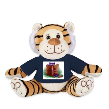 Lire le chat - Peluche Tigre - bleu marine - Devant
