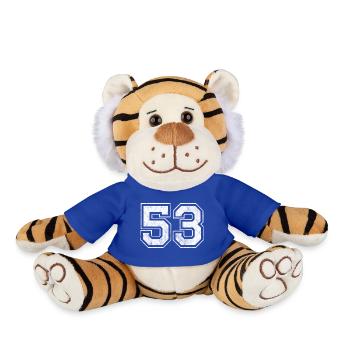 Numéro 53 - Peluche Tigre - bleu roi - Devant