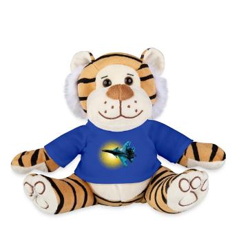 Bleu Camouflage Avion De Chasse Cercle De Soleil - Peluche Tigre - bleu roi - Devant