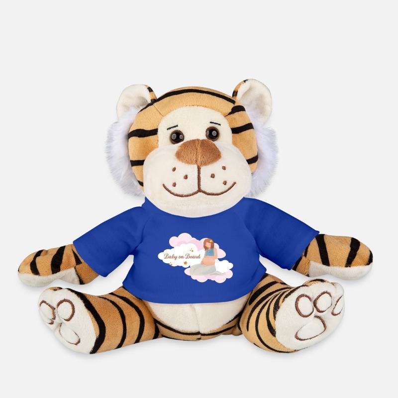Cadeau pour la future mère 💗 Bébé à bord 💗 - Peluche Tigre - bleu roi