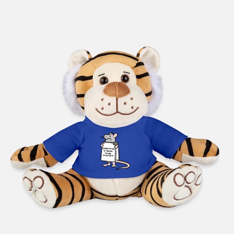 Everything is going to be alright - Plush Tiger - royal blue