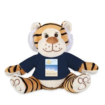 La vie est plus belle à la plage - Peluche Tigre - bleu marine - Devant