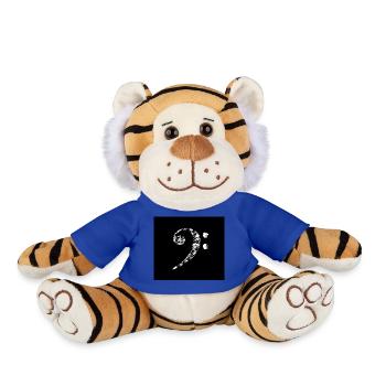 Bass clef vintage bass player - Plush Tiger - royal blue - Front