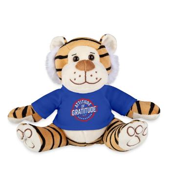 Culture Zen Positif Attitude de Gratitude - Peluche Tigre - bleu roi - Devant