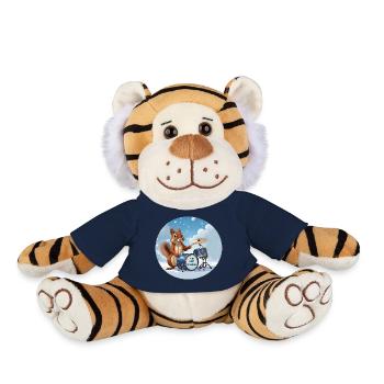 Squirrel plays drums in the snow - Plush Tiger - french navy - Front