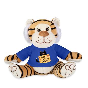 Cat and Gratitude - Plush Tiger - royal blue - Front