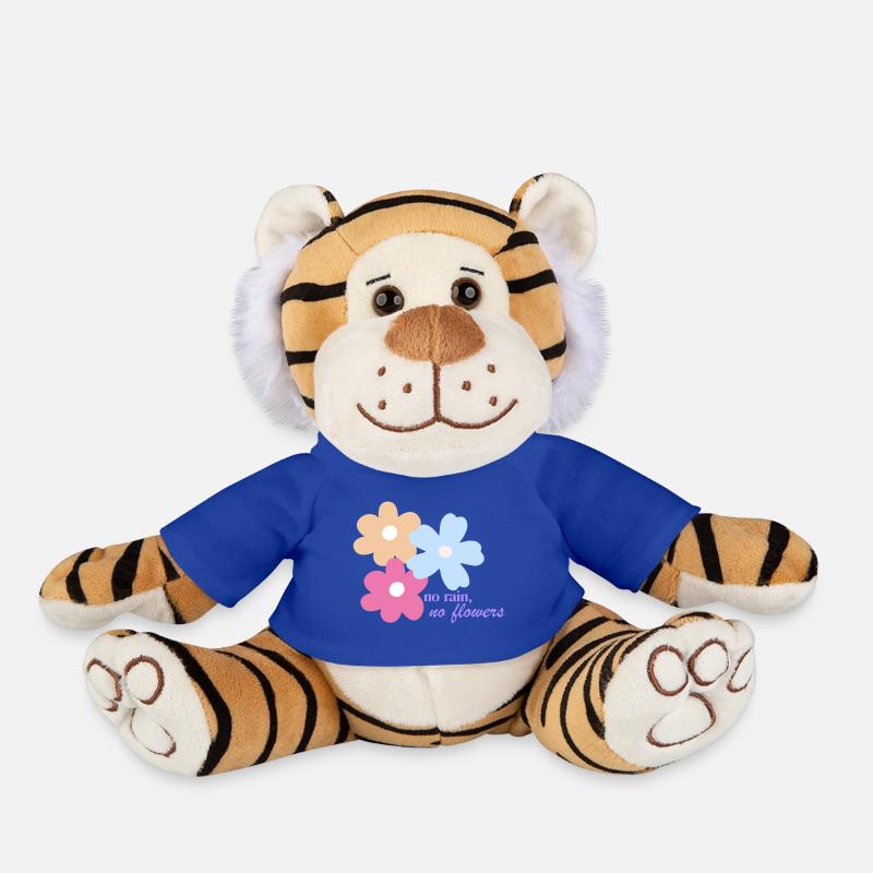 Pas de pluie, pas de fleurs. - Peluche Tigre - bleu roi