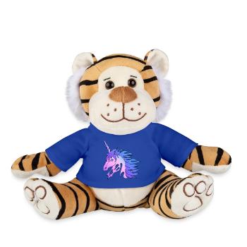 Licorne incroyablement belle coloration - Peluche Tigre - bleu roi - Devant