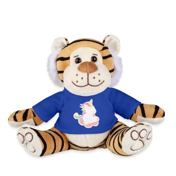 Le sticky'corn - Peluche Tigre - bleu roi - Devant