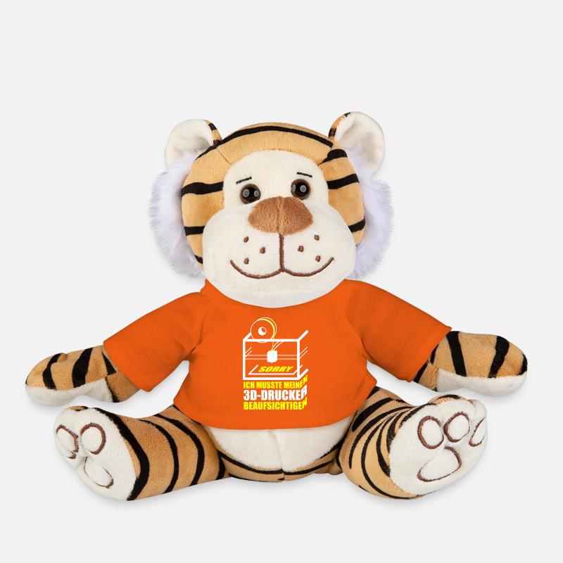 Lustiger 3D Drucker Spruch 3D-Druck Sprüche - Plüschtiger - Goldorange