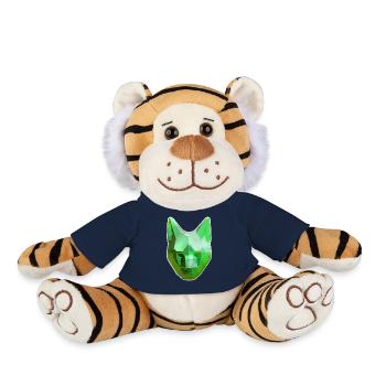 Chat Cristal Vert - Peluche Tigre - bleu marine - Devant