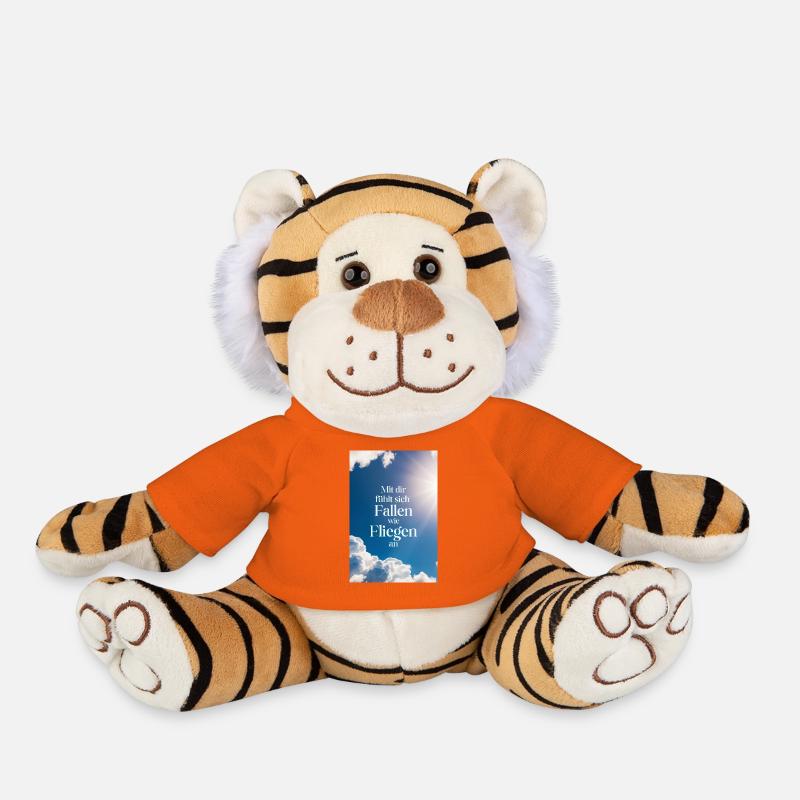 Avec vous, tomber c’est comme voler - Affiche - Peluche Tigre - orange doré