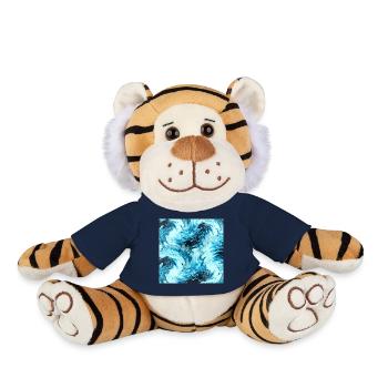 Maritime Water Marble Design - Plush Tiger - french navy - Front