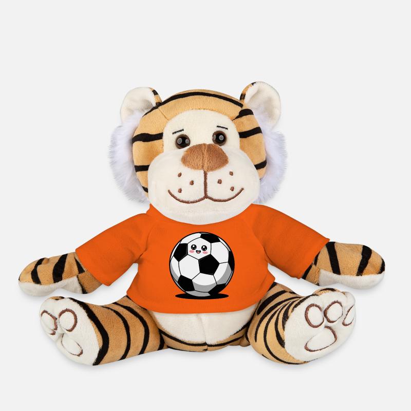 Football comic cute - Plush Tiger - golden orange