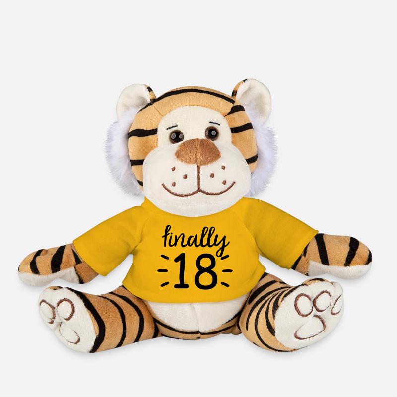 endlich 18! finally 18. Geburtsag - Plüschtiger - Sonnengelb