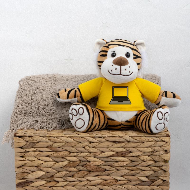 computer laptop notebook pc write screen mobile ta Plush Tiger