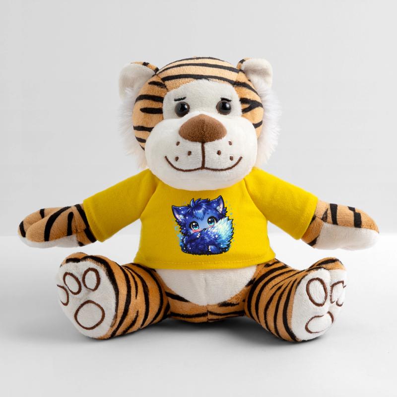 Blauer Eisfuchs Chibi-Design Plüschtiger