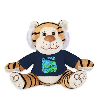 Vagues Déco Verdoyantes - Peluche Tigre - jaune soleil - Devant