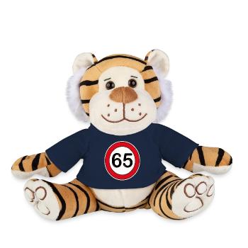 65.Birthday , 65 years - Plush Tiger - sun yellow - Front