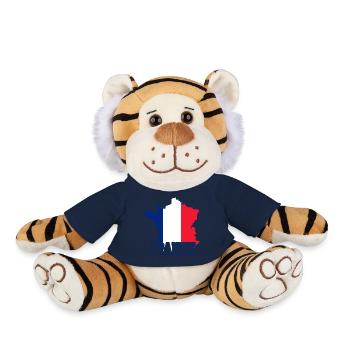 Frankreich-Trikolore-Kartenemblem - Plüschtiger - Sonnengelb - Vorne
