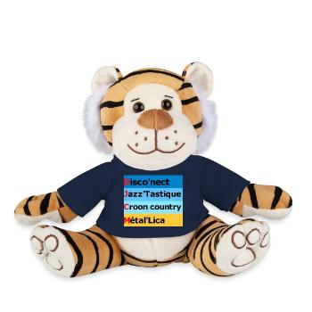 Jeux de mots musicale - Peluche Tigre - bleu marine - Devant