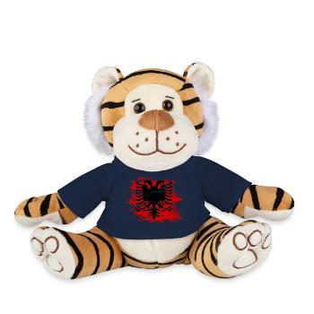 Drapeau de l’Albanie utilisé - Peluche Tigre - bleu marine - Devant
